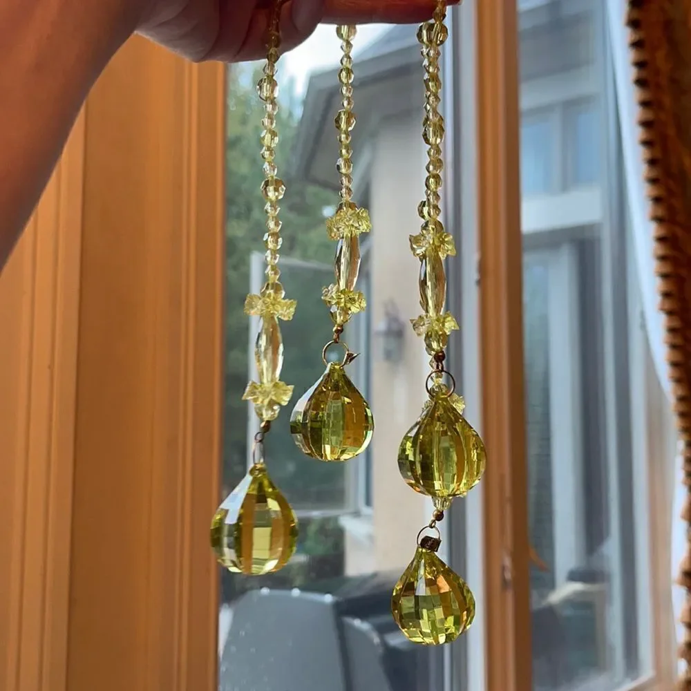 TWO BEADED ornamental crystal looking fringe for